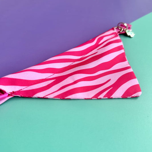 Pañoleta para gatos Cebra fucsia