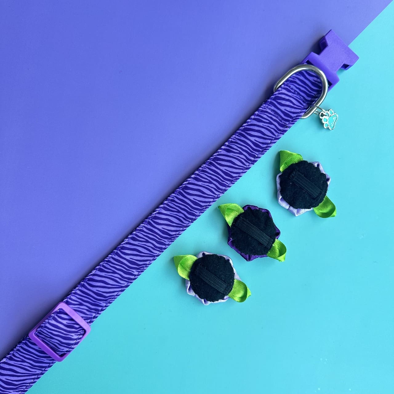 Collar para perros con rosas Cebra lila 4