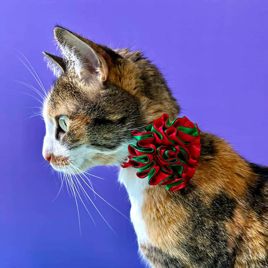 Collar para gatos con flor bicolor de Navidad Galletas
