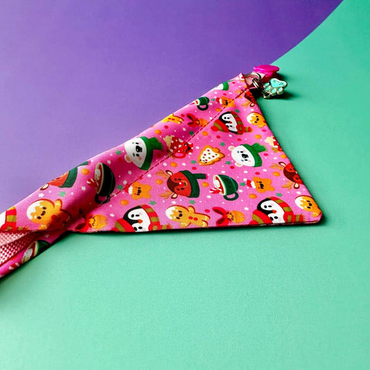 Pañoleta para gatos de Navidad Magia Polar rosa