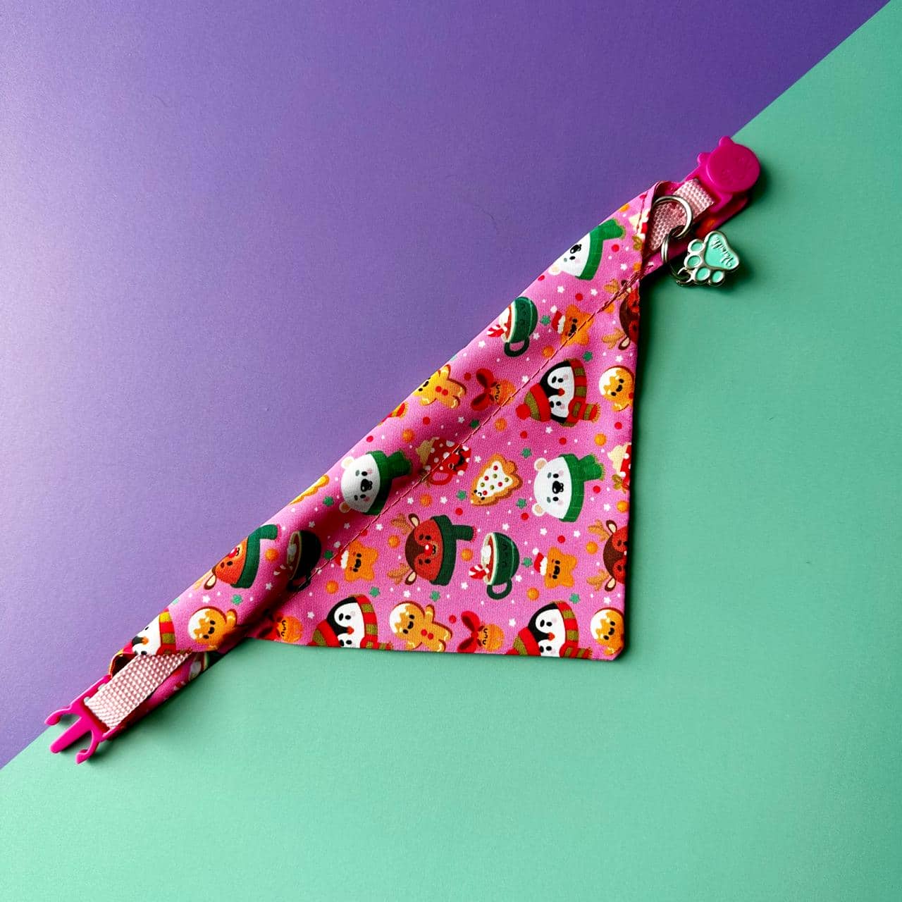 Pañoleta para gatos de Navidad Magia Polar rosa