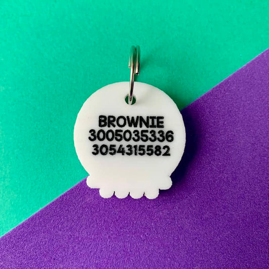 Placa para perros y gatos Calavera