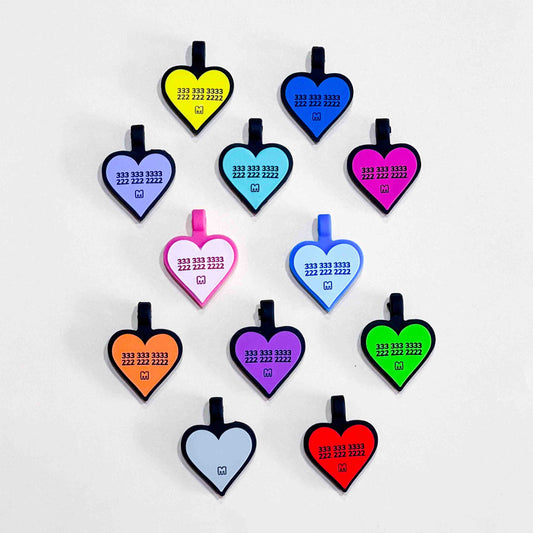 Placa para perros en goma corazón 3x4 cm