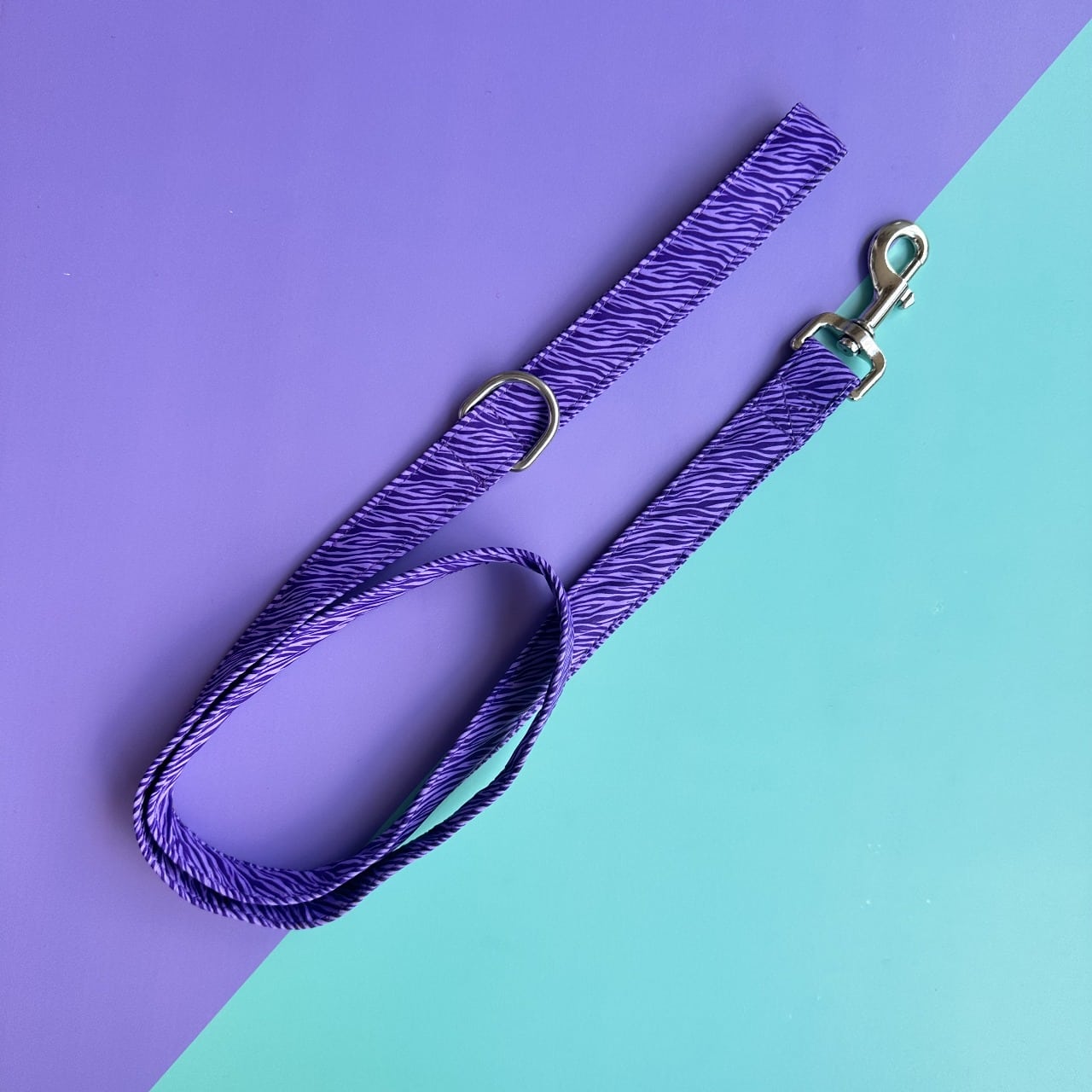 Pechera para perros con correa Cebra lila