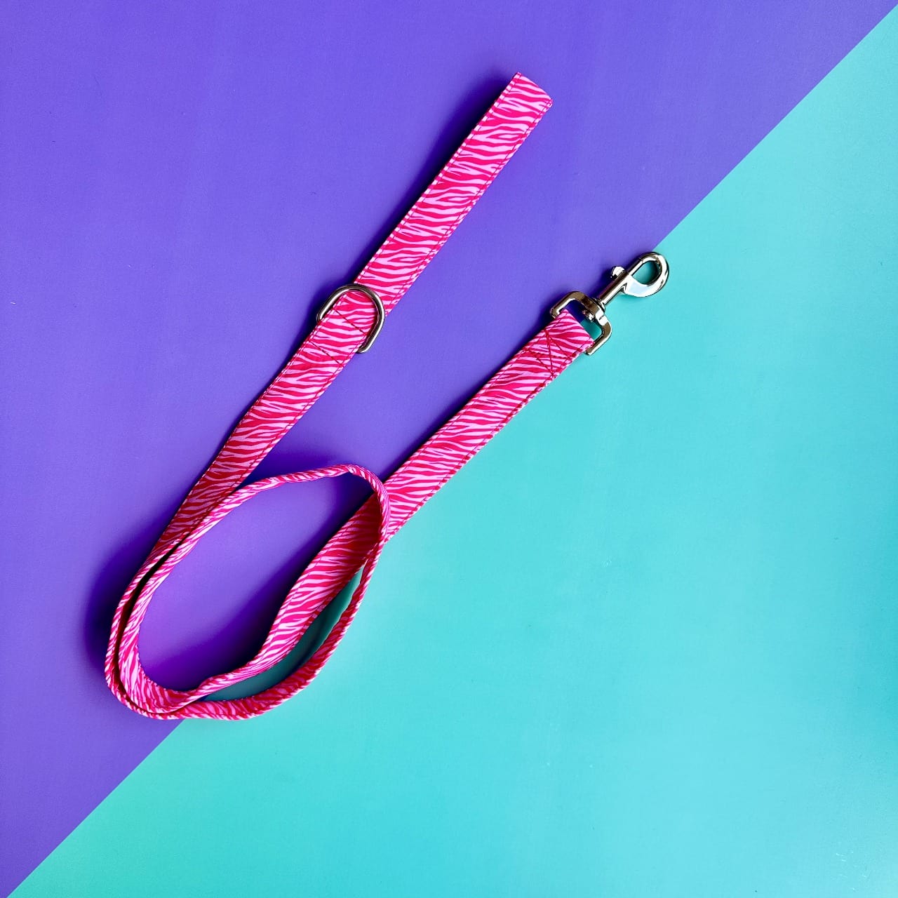 Pechera para perros con correa Cebra rosado