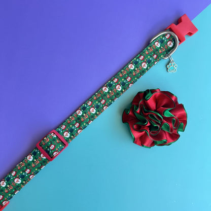 Collar para perros con flor bicolor Navidad magia navideña