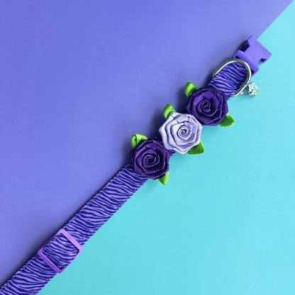 Collar para perros con rosas Cebra lila 3