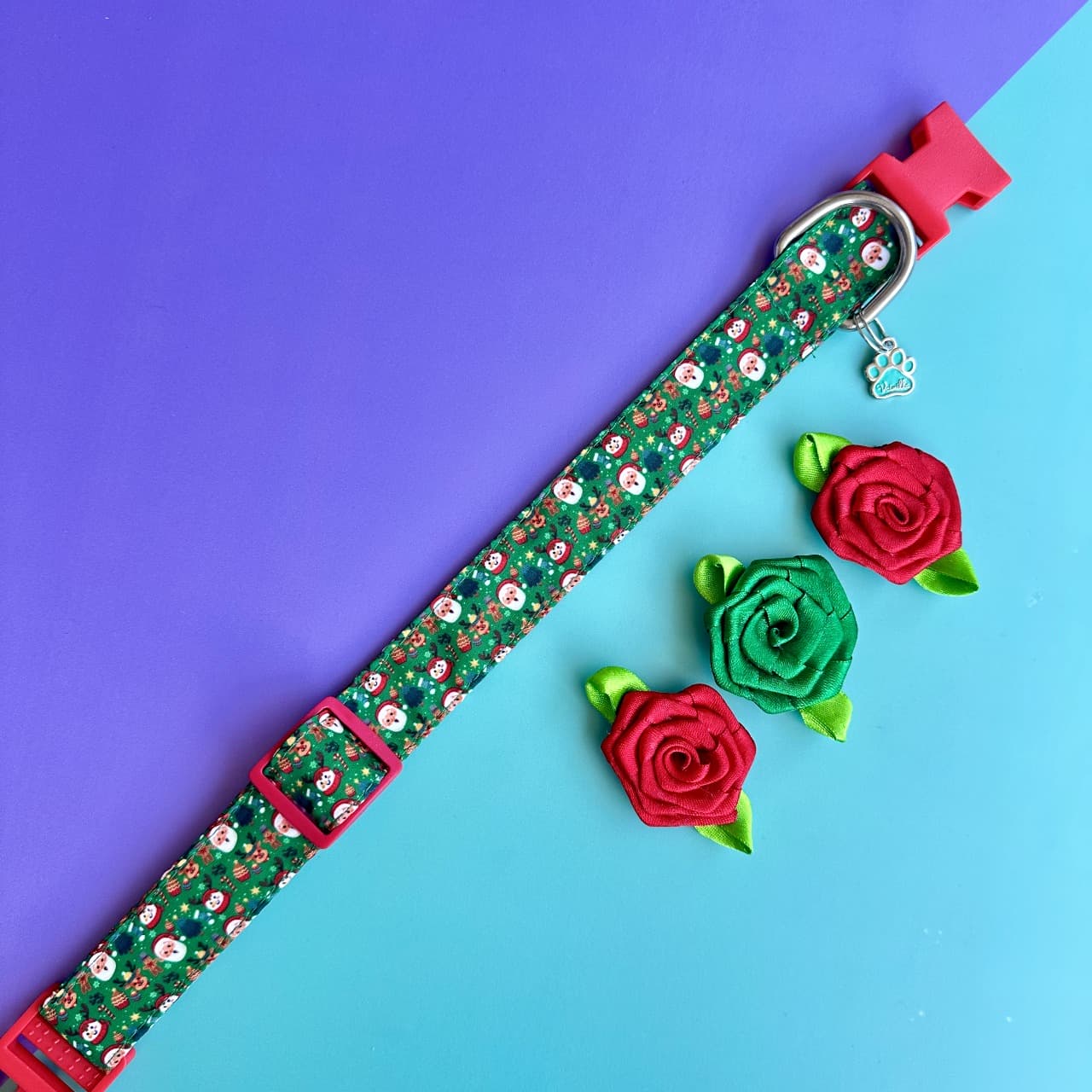 Collar para perros con rosas de Navidad magia navideña