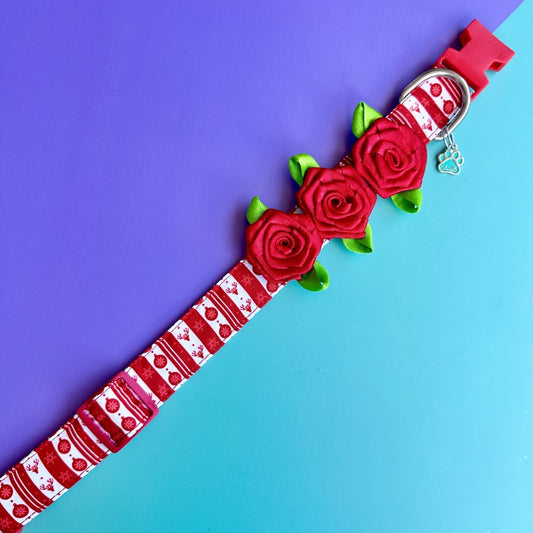 Collar para perros con rosas de Navidad clásica 2