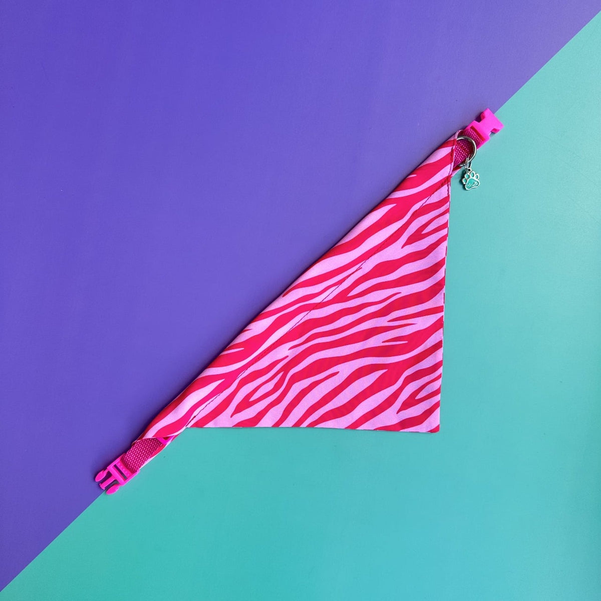 Pañoleta para gatos Cebra fucsia