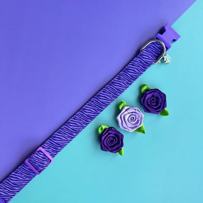 Collar para perros con rosas Cebra lila 3