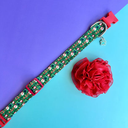 Collar para perros con flor tul Navidad magia navideña