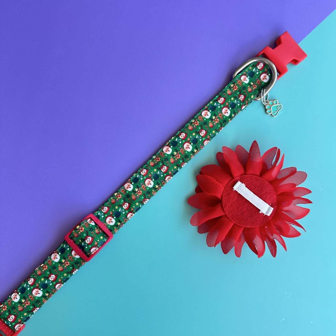 Collar para perros con flor seda de Navidad magia navideña