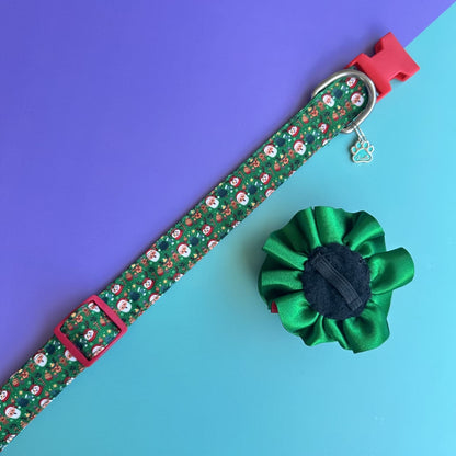 Collar para perros con flor bicolor Navidad magia navideña