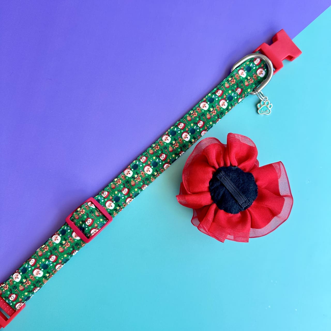 Collar para perros con flor tul Navidad magia navideña