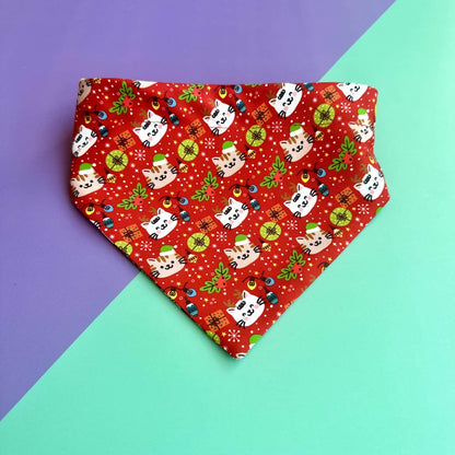 Pañoleta para perros de Navidad gatuna