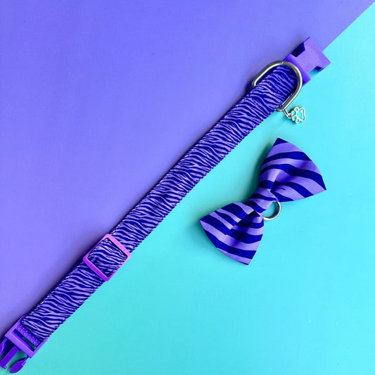 Corbatín para perros Cebra lila