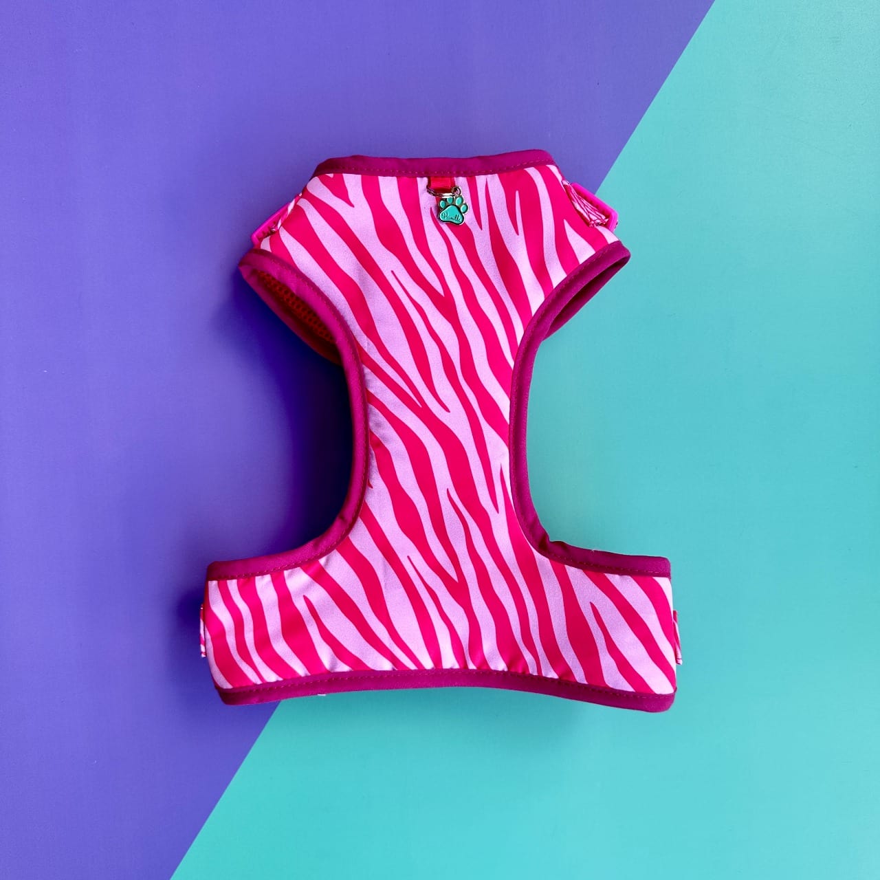 Pechera para perros sin correa Cebra rosado