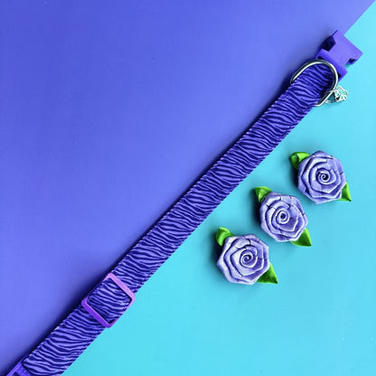 Collar para perros con rosas Cebra lila 1