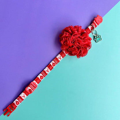Collar para gatos con flor tul de Navidad clásica