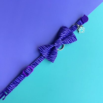 Corbatín para gatos Cebra lila