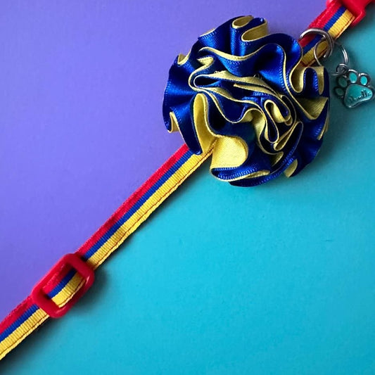 Collar para gatos con flor bicolor Colombia 2