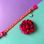 Collar para gatos con flor bicolor fucsia y morado - Patos