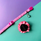 Collar para gatos con flor bicolor fucsia neón y rosado neón - Jirafa