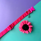 Collar para perros con flor tul fucsia neón
