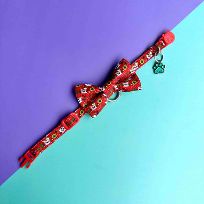 Corbatín para gatos de Navidad gatuna