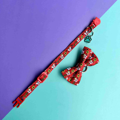 Corbatín para gatos de Navidad gatuna