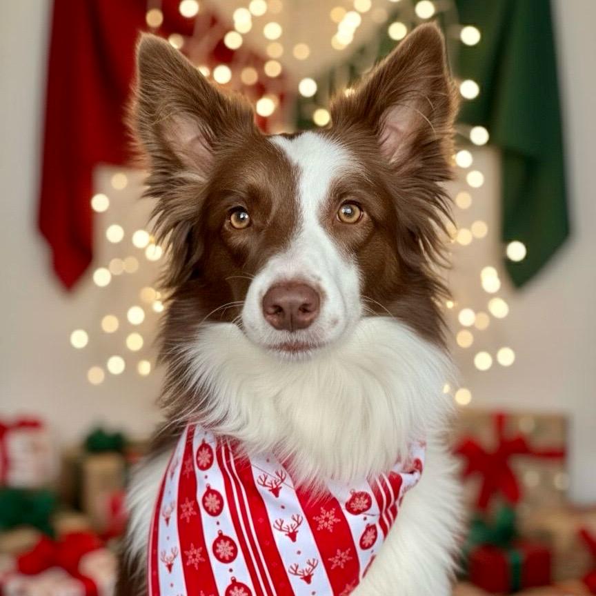 Pañoleta para perros de Navidad clásica
