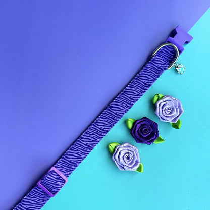 Collar para perros con rosas Cebra lila 4