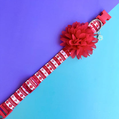 Collar para perros con flor seda de Navidad clásica