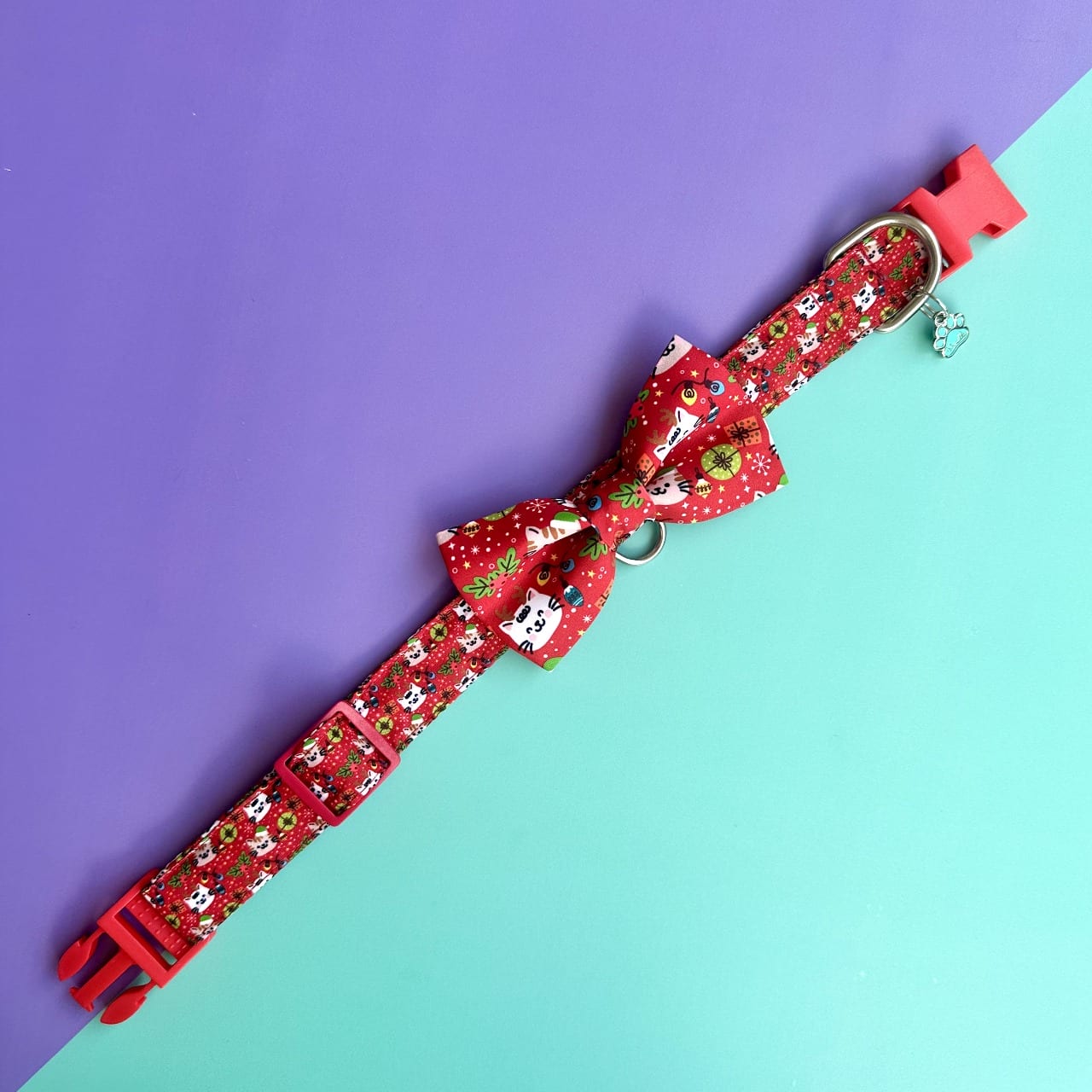 Corbatín para perros de Navidad gatuna