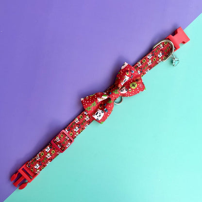 Corbatín para perros de Navidad gatuna
