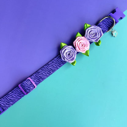 Collar para perros con rosas Cebra lila 2