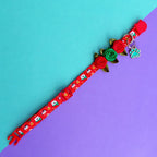 Collar para gato con rosas de Navidad Magia Polar Roja, con dos rosas rojas y una verde