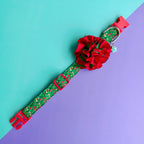 Collar para perros con flor bicolor de Navidad Cascanueces armado