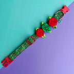 Collar para perro con rosas de Navidad Cascanueces armado