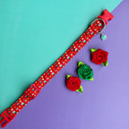 Collar Magia Polar Roja con tres rosas desmontables