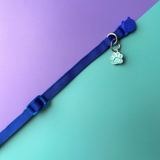 Collar para gato azul rey