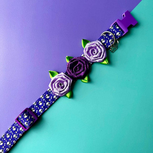 Collar para perros con rosas Halloween Calaveras