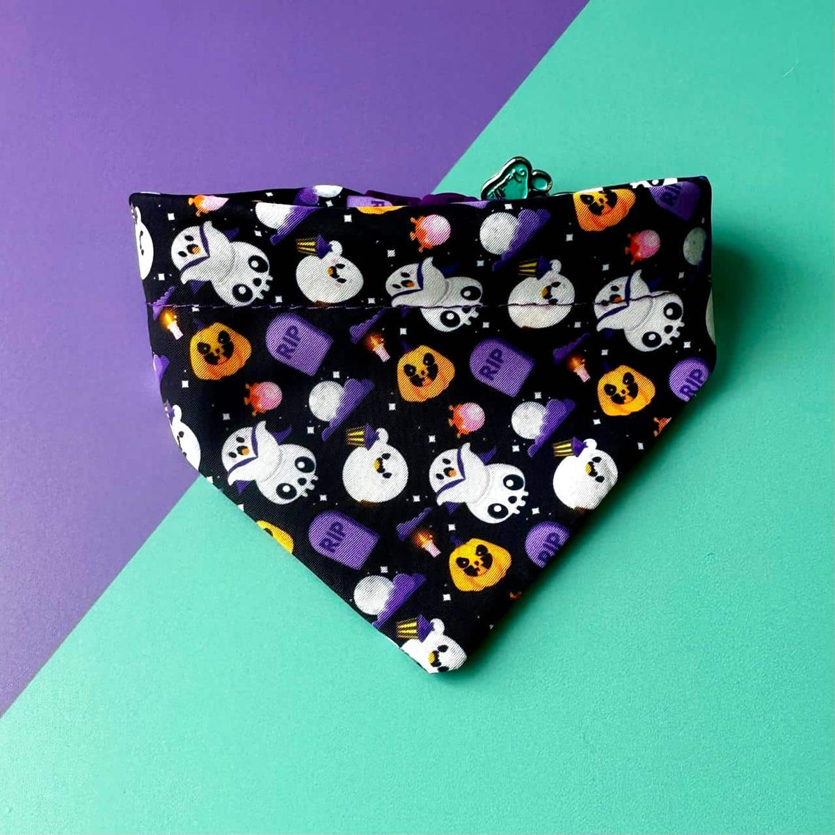Pañoleta para gatos Halloween fantasmas
