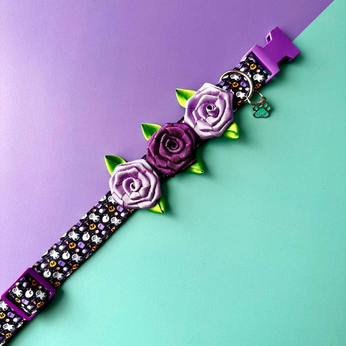 Collar para perros con rosas Halloween fantasmas