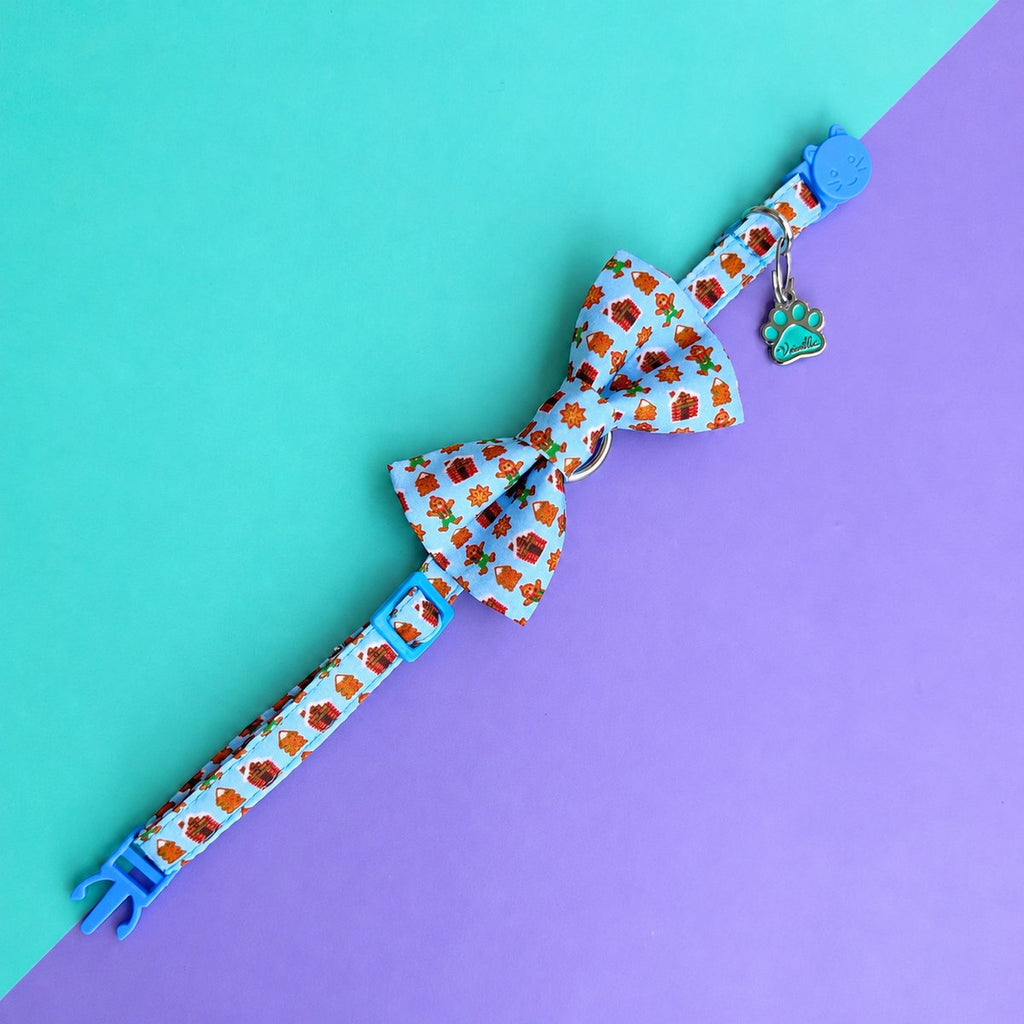 Collar extendido con corbatín para gatos Dulce Navidad