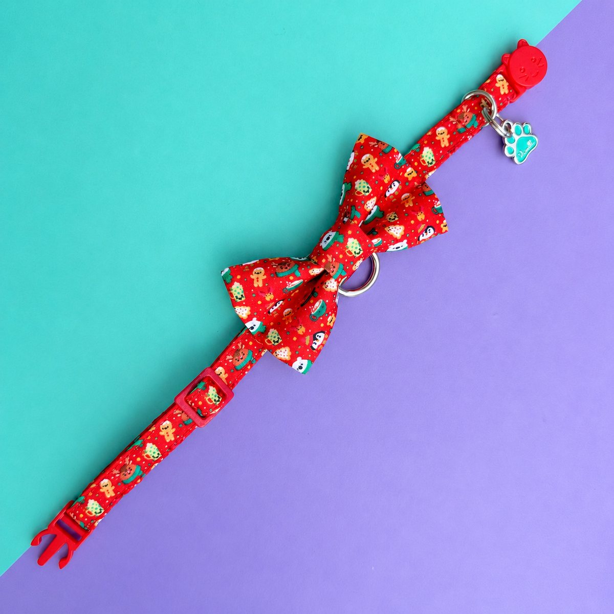 Collar extendido con corbatín para gatos Magia Polar Roja