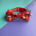 Corbatín para perro Magia Polar Roja con collar, vista frontal