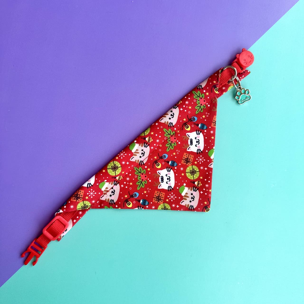 Pañoleta para gatos de Navidad gatuna