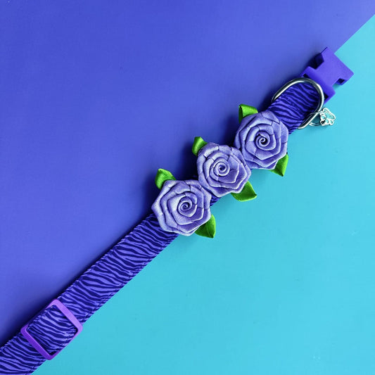 Collar para perros con rosas Cebra lila 1